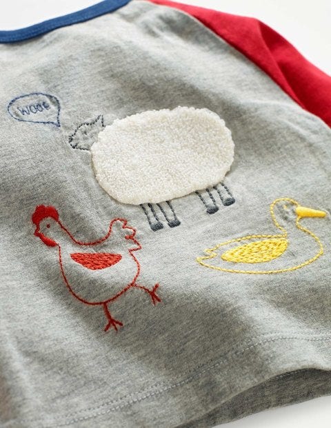 Farmyard Sketch T-Shirt - Grey Marl Farm Animals Farmyard Sketch T-Shirt - Grey Marl Farm Animals