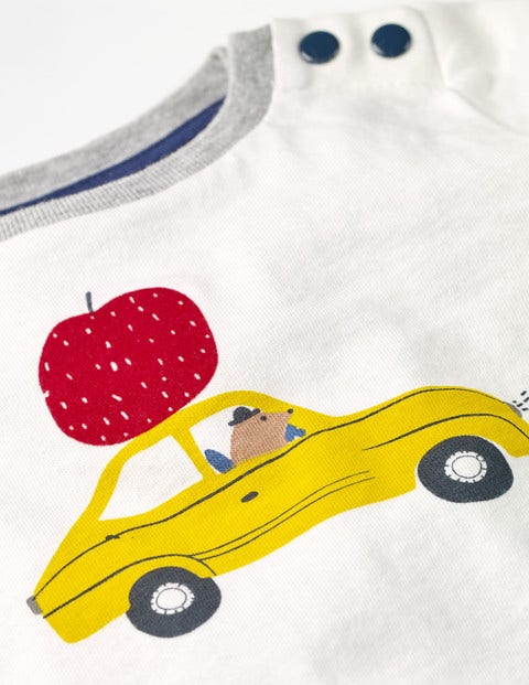 Printed Vehicle T-Shirt - Ecru Car Printed Vehicle T-Shirt - Ecru Car