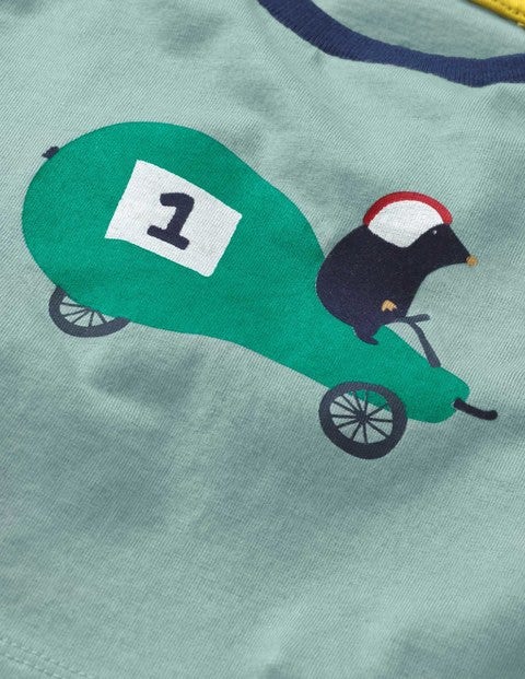 Printed Vehicle T-Shirt - Shore Blue Racing Pear Printed Vehicle T-Shirt - Shore Blue Racing Pear