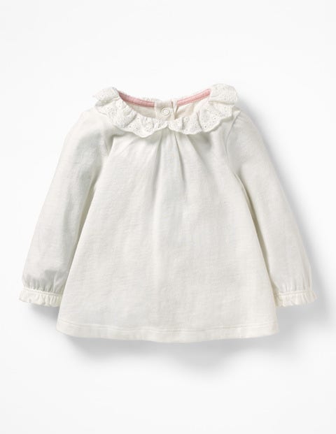 Pretty Collared T-Shirt - Ivory Broderie Pretty Collared T-Shirt - Ivory Broderie