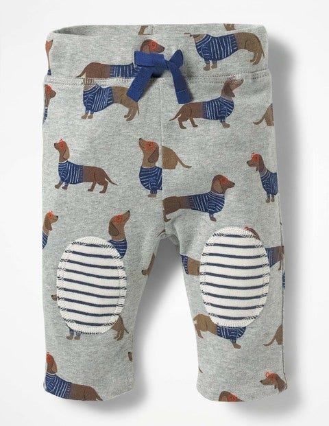 Reversible Knee Patch Trousers - Grey Marl Sausage Dogs Reversible Knee Patch Trousers - Grey Marl Sausage Dogs