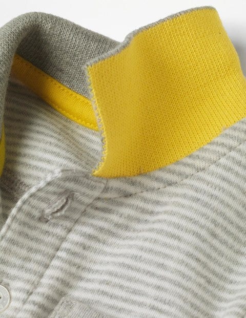 Collared Polo Body - Grey Marl/Ecru Collared Polo Body - Grey Marl/Ecru