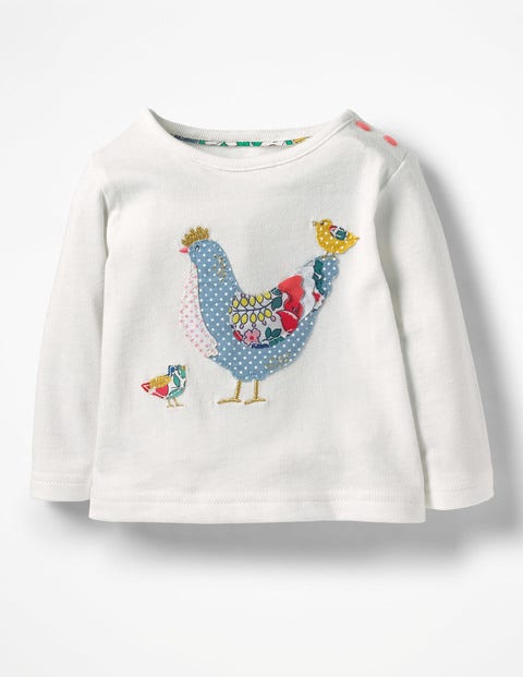 Farmyard Appliqué T-Shirt - Ecru Chicken Farmyard Appliqué T-Shirt - Ecru Chicken