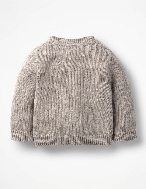 Characterful Crochet Cardigan - Grey Marl Flying Pigs Characterful Crochet Cardigan - Grey Marl Flying Pigs