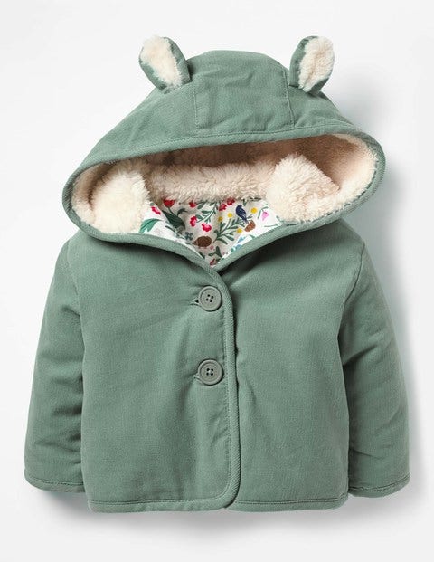 Woodland Animals Cord Jacket - Pixie Green Woodland Animals Cord Jacket - Pixie Green