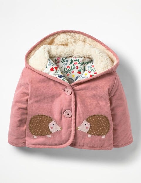 Woodland Animals Cord Jacket - Almond Blossom Pink Hedgehogs Woodland Animals Cord Jacket - Almond Blossom Pink Hedgehogs