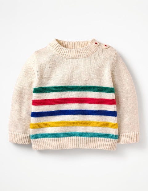 Fun Knitted Jumper - Ecru Marl Fun Stripe Fun Knitted Jumper - Ecru Marl Fun Stripe