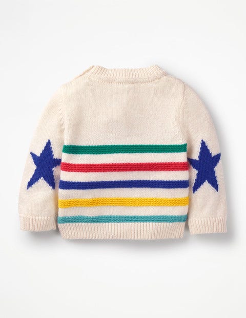 Fun Knitted Jumper - Ecru Marl Fun Stripe Fun Knitted Jumper - Ecru Marl Fun Stripe