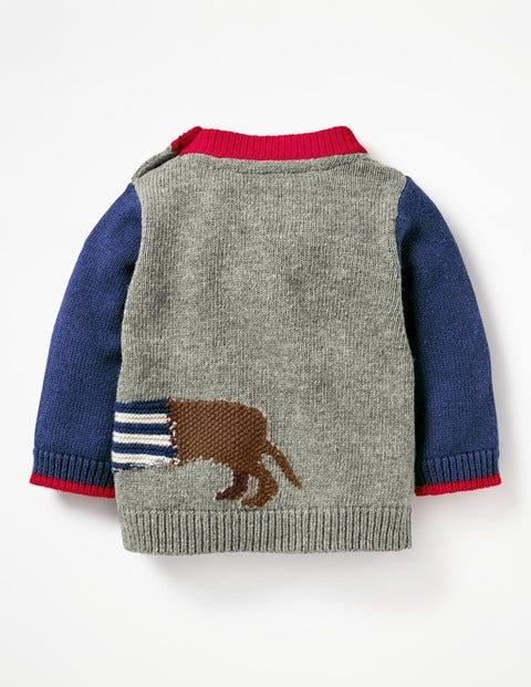 Fun Knitted Jumper - Grey Marl Sausage Dog Fun Knitted Jumper - Grey Marl Sausage Dog