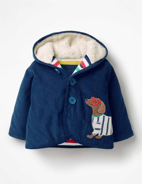 Appliqué Cord Jacket - Beacon Blue Sausage Dog Appliqué Cord Jacket - Beacon Blue Sausage Dog