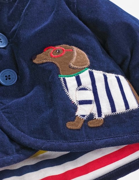 Appliqué Cord Jacket - Beacon Blue Sausage Dog Appliqué Cord Jacket - Beacon Blue Sausage Dog