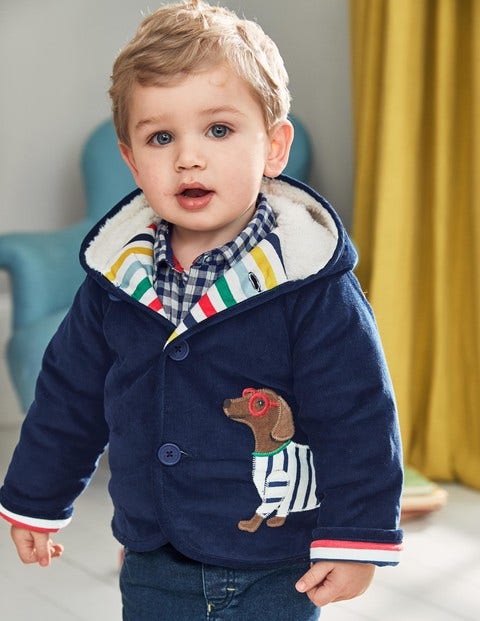 Appliqué Cord Jacket - Beacon Blue Sausage Dog Appliqué Cord Jacket - Beacon Blue Sausage Dog
