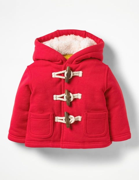 Shaggy-Lined Duffle Coat - Engine Red Shaggy-Lined Duffle Coat - Engine Red