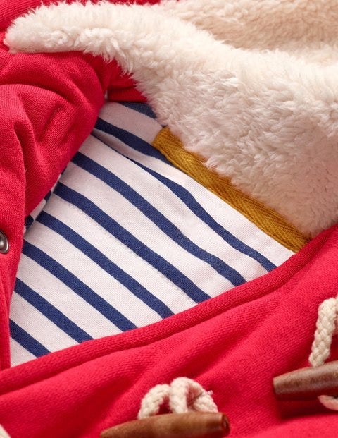 Shaggy-Lined Duffle Coat - Engine Red Shaggy-Lined Duffle Coat - Engine Red