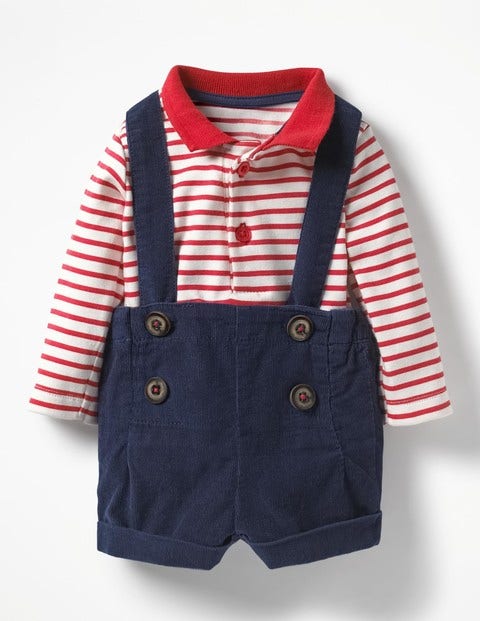 Nostalgic Shorts & Body Set - Ecru/Engine Red Nostalgic Shorts & Body Set - Ecru/Engine Red