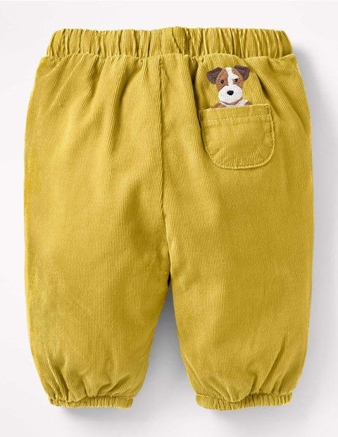Pocket Pet Cord Trousers - Sunshine Yellow Sprout Pocket Pet Cord Trousers - Sunshine Yellow Sprout
