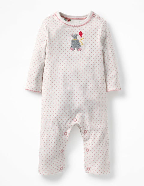 Teddy Appliqué Romper - Shell Pink Spot Teddy Teddy Appliqué Romper - Shell Pink Spot Teddy
