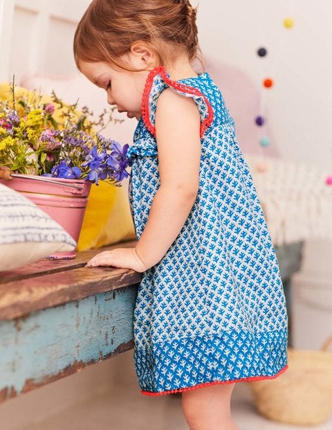 Hotchpotch Woven Dress - Ivory Geo Coral Hotchpotch Woven Dress - Ivory Geo Coral