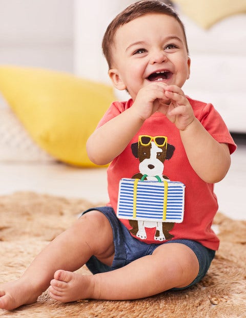 Peekaboo T-Shirt - Crayon Red Suitcase Sprout Peekaboo T-Shirt - Crayon Red Suitcase Sprout