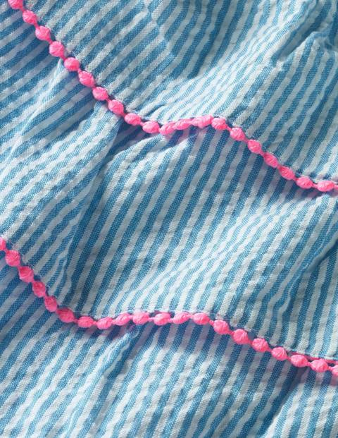 Tiered Woven Summer Play Set - Fluoro Blue Ticking Stripe Tiered Woven Summer Play Set - Fluoro Blue Ticking Stripe