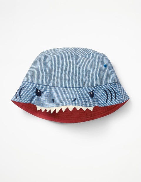Shark Hat - Blue Ticking Stripes Shark Hat - Blue Ticking Stripes