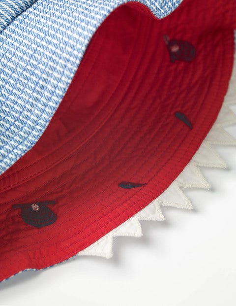 Shark Hat - Blue Ticking Stripes Shark Hat - Blue Ticking Stripes