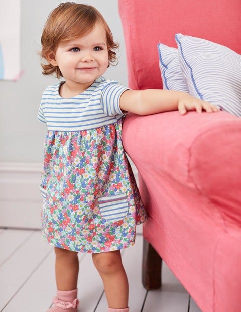Hotchpotch Jersey Dress - Multi Vintage Floral Hotchpotch Jersey Dress - Multi Vintage Floral