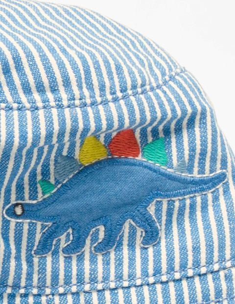 Woven Appliqué Hat - Skipper Blue Ticking Stripe Woven Appliqué Hat - Skipper Blue Ticking Stripe