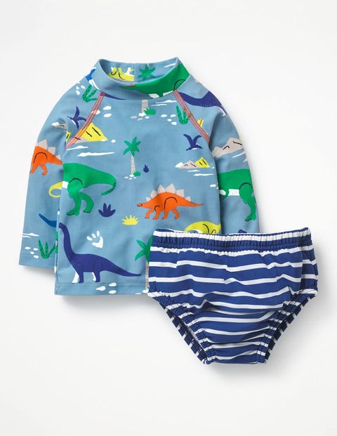 Rash Vest & Pants Set - Grotto Blue Baby Dino Rash Vest & Pants Set - Grotto Blue Baby Dino