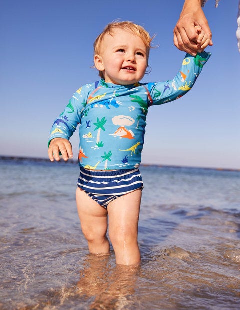Rash Vest & Pants Set - Grotto Blue Baby Dino Rash Vest & Pants Set - Grotto Blue Baby Dino
