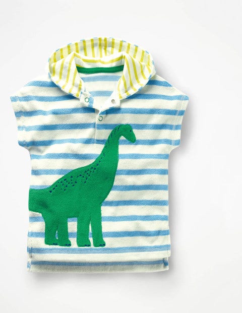 Animal Towelling Throw-On - Ivory/Grotto Blue Dinosaur Animal Towelling Throw-On - Ivory/Grotto Blue Dinosaur