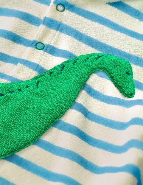 Animal Towelling Throw-On - Ivory/Grotto Blue Dinosaur Animal Towelling Throw-On - Ivory/Grotto Blue Dinosaur