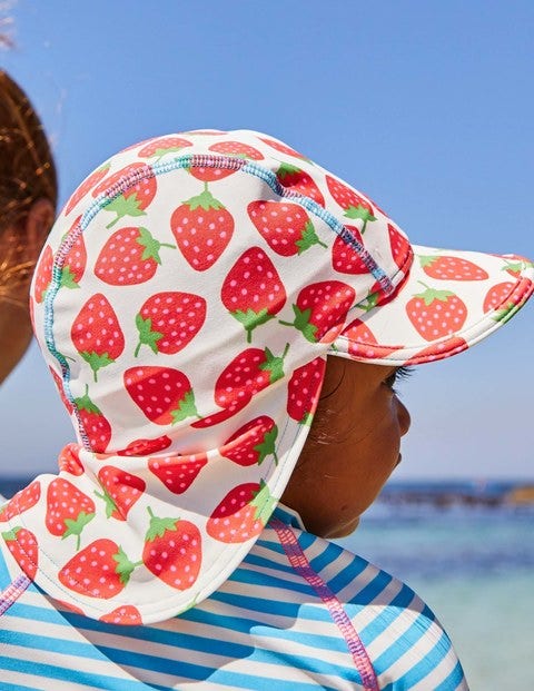 Pretty Swim Hat - Ivory Sweet Strawberries Pretty Swim Hat - Ivory Sweet Strawberries