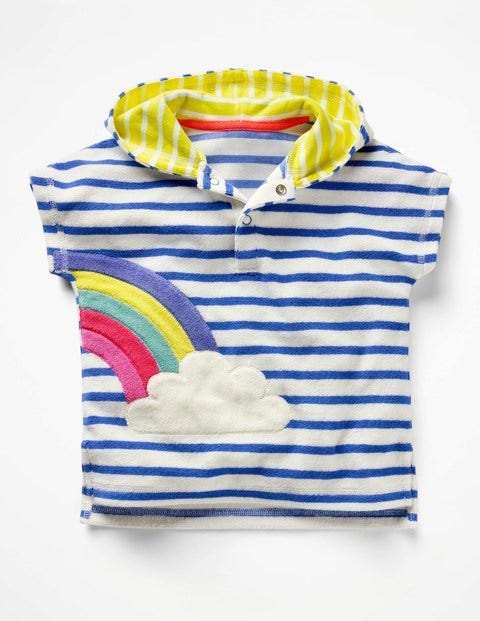 Novelty Towelling Throw-On - Ivory/Skipper Blue Rainbow Novelty Towelling Throw-On - Ivory/Skipper Blue Rainbow