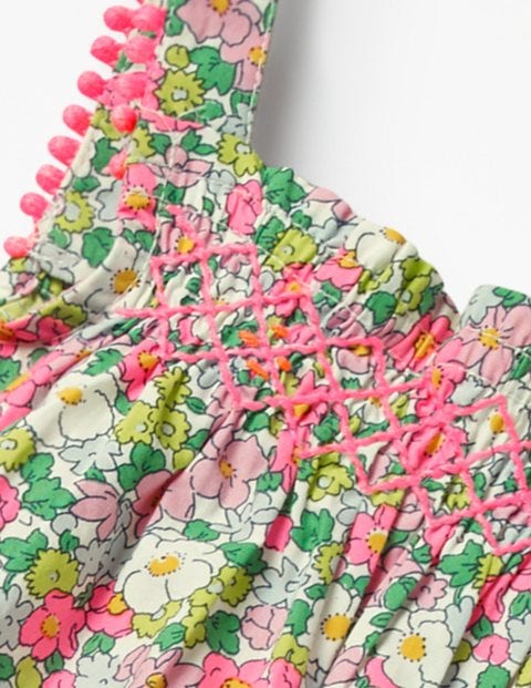 Pretty Summer Romper - Knockout Pink Vintage Floral Pretty Summer Romper - Knockout Pink Vintage Floral