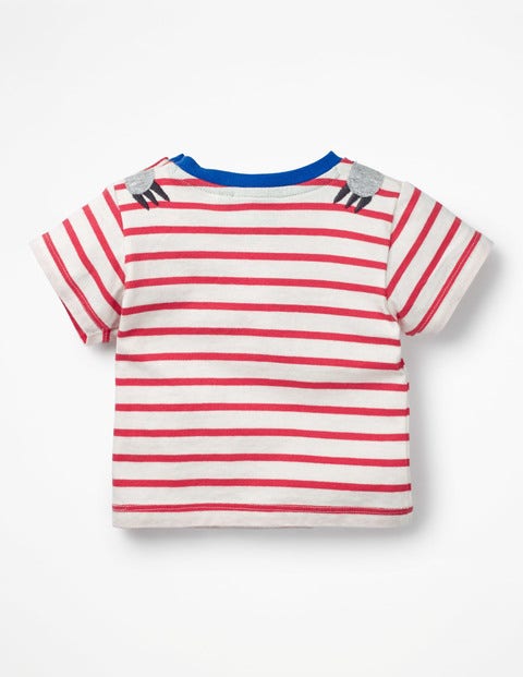 Appliqué Animal T-Shirt - Ivory/ Crayon Red Sloth Appliqué Animal T-Shirt - Ivory/ Crayon Red Sloth