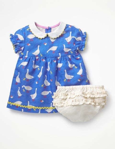 Peter Pan Collar Dress - Penzance Blue Spring Geese Peter Pan Collar Dress - Penzance Blue Spring Geese