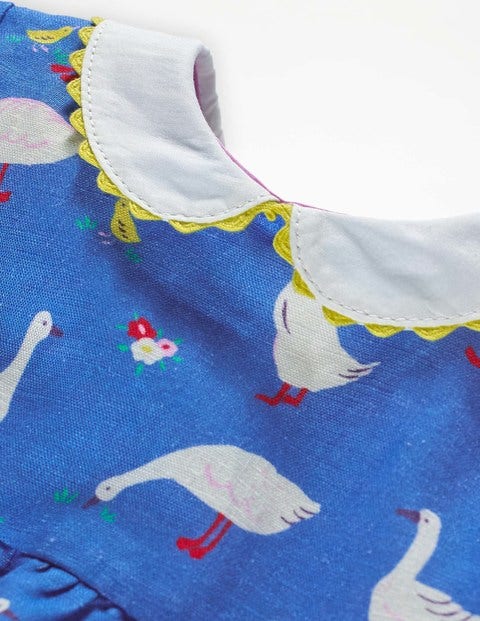 Peter Pan Collar Dress - Penzance Blue Spring Geese Peter Pan Collar Dress - Penzance Blue Spring Geese