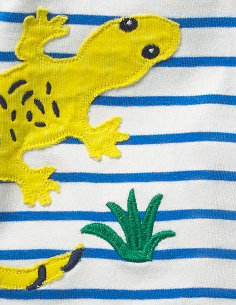 Pocket Friends T-Shirt - Ivory/Skipper Blue Geckos Pocket Friends T-Shirt - Ivory/Skipper Blue Geckos