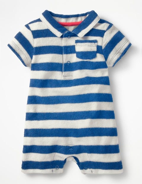 Towelling Romper - Skipper Blue/Ivory Towelling Romper - Skipper Blue/Ivory