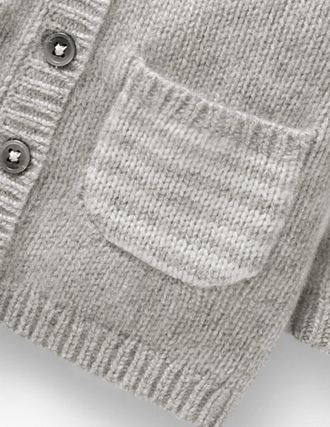 Kaschmircardigan Mit Taschen - Silber Meliert Kaschmircardigan Mit Taschen - Silber Meliert