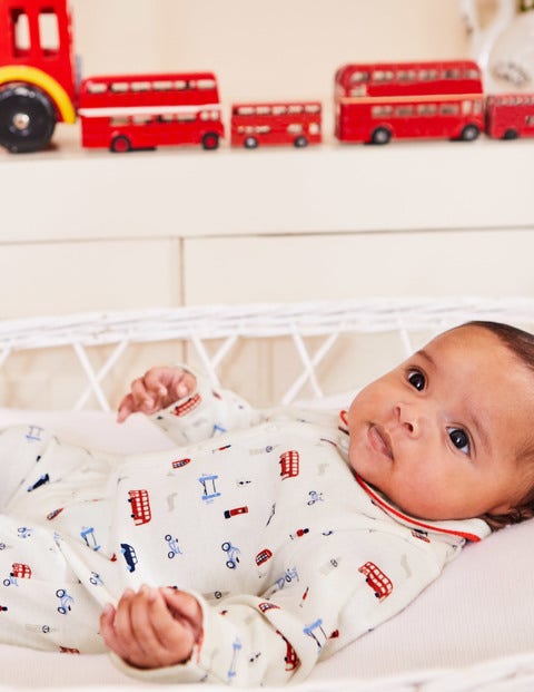 Printed Sleepsuit - Ivory Printed Sleepsuit - Ivory