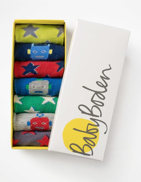 7 Pack Sock Box - Robots 7 Pack Sock Box - Robots
