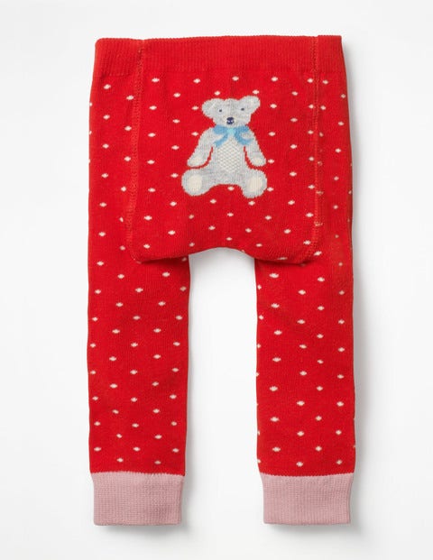 Knitted Leggings - Polish Red Pin Spot Knitted Leggings - Polish Red Pin Spot