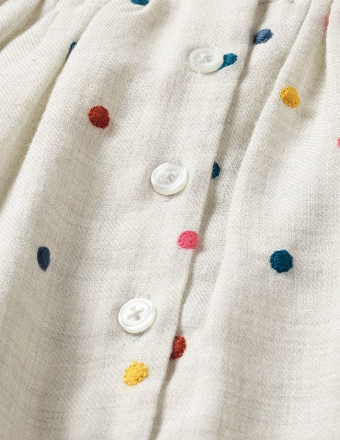 Nostalgic Pleated Dress - Multi Embroidered Spot Nostalgic Pleated Dress - Multi Embroidered Spot