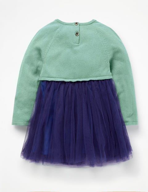 Peculiar Pets Knitted Dress - Aquamarine Green Robins Peculiar Pets Knitted Dress - Aquamarine Green Robins
