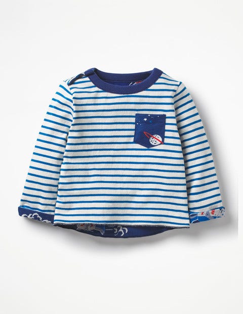 Fun Reversible T-Shirt - Beacon Blue Space Robots Fun Reversible T-Shirt - Beacon Blue Space Robots