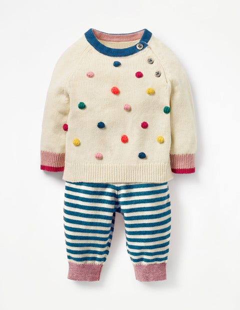 Fun Knitted Play Set - Ecru Multi Bobble Fun Knitted Play Set - Ecru Multi Bobble