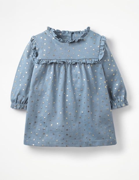 Printed Jersey Dress - Boathouse Blue Twinkle Star Printed Jersey Dress - Boathouse Blue Twinkle Star