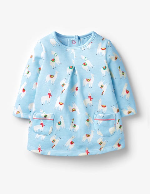 Cosy Dress - Sky Blue Llamas Cosy Dress - Sky Blue Llamas